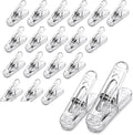 20 Pack Clear Plastic Spring Clips, 2.4 Inch Grip Clamps by Zenithly