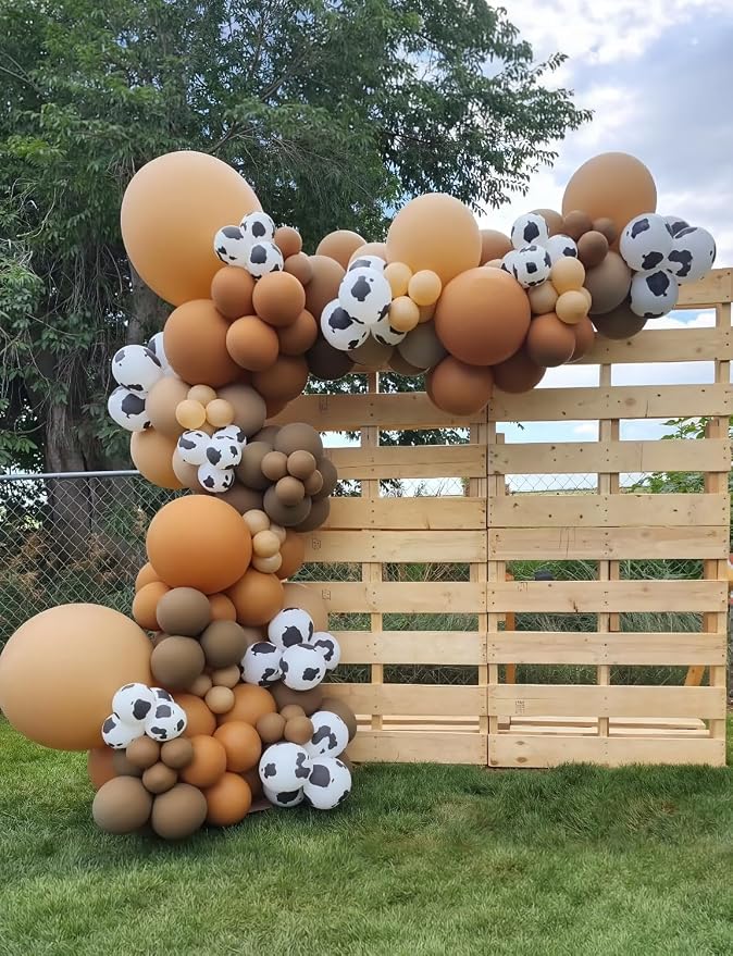 Western Cow Print Balloon Arch Kit, Cowboy Party Decorations | 134 Pcs Brown - Image 6