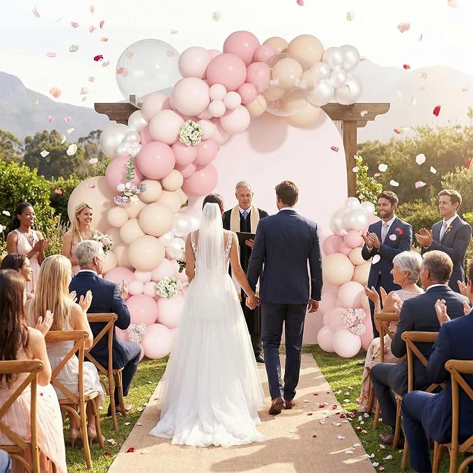 Vintage Pearl Pink Balloon Arch Kit 149 Pieces, Blush White Balloon Garland Set - Image 8