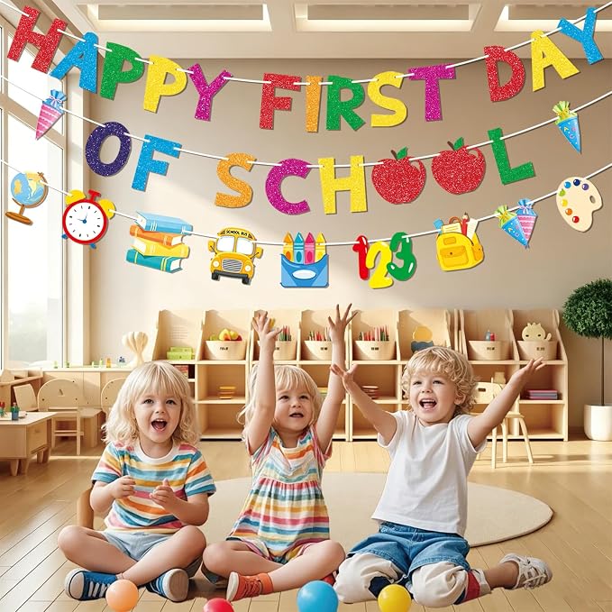 Happy First Day of School Banner, Back To School Decorations - Image 4