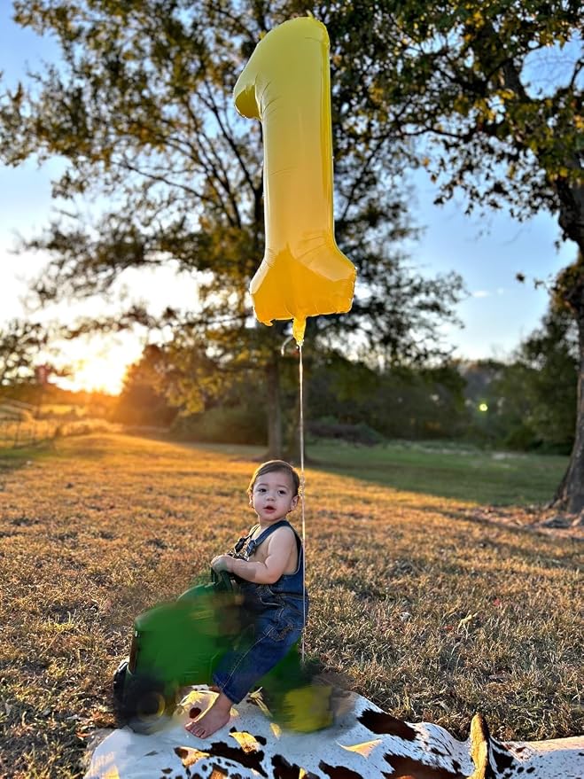 3 Balloon Number 40 Inch for Yellow Birthday Party Decorations | Mix & Match - Image 3