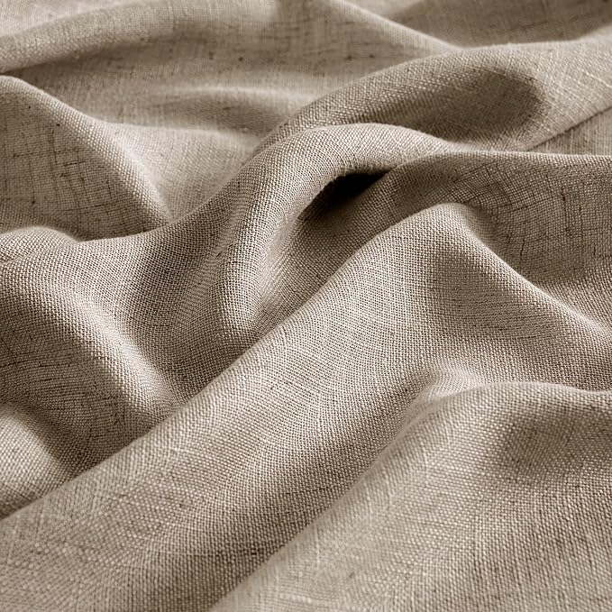 MIULEE Taupe Grey Linen Curtains 52x54 Inch Length 2 Panels - Image 4