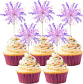 Gyufise 30Pcs Foil Firework Cupcake Toppers Happy Birthday Cake Toppers Tinsel by Gyufise