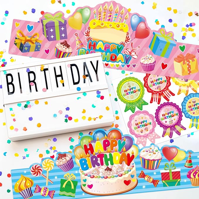 WorldBazaar Birthday Crowns for Kids Classroom 36 Pack | Happy birthday hats - Image 4