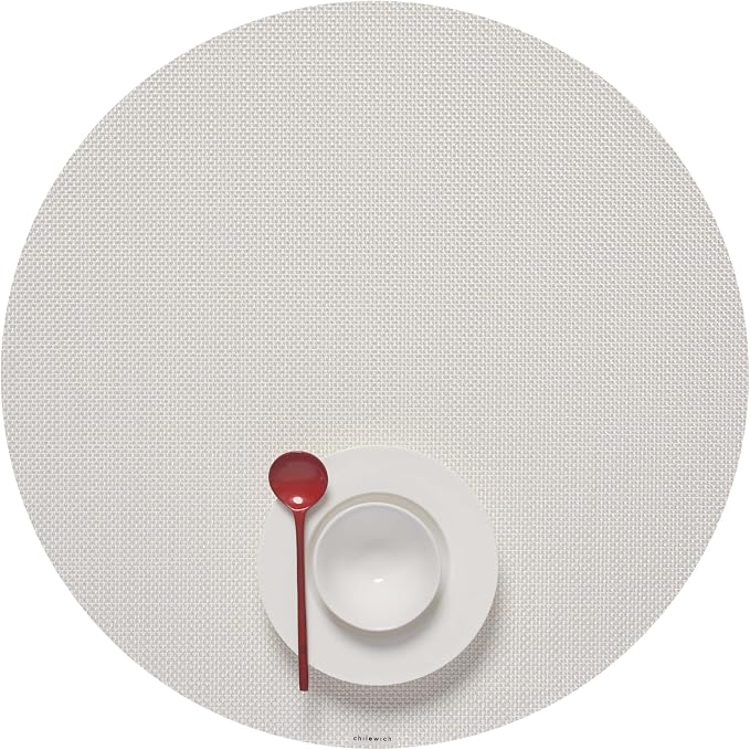 Chilewich Mini Basketweave Placemats, Round Woven Placemats Set of 4 | Reusable by Chilewich