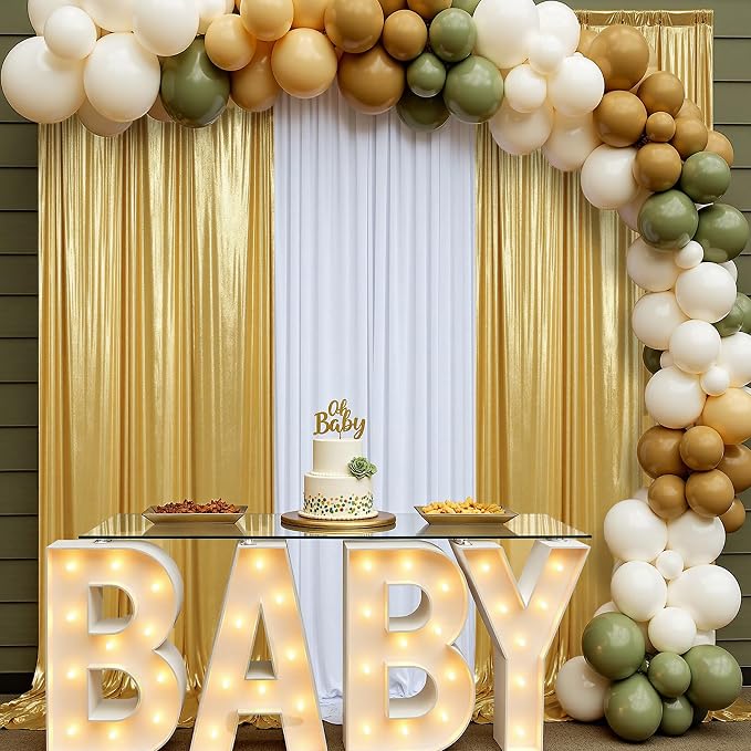 20x10ft Thick Gold Glitter Backdrop Curtain Panels - Image 9