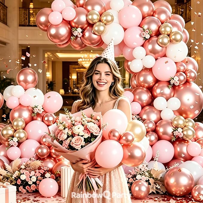 RainbowQ 165 Pcs Rose Gold Balloons Arch Kit Different Sizes Garland | Metallic - Image 6