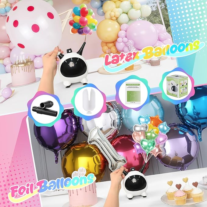 Balloon Pump Electric, Portable Balloons Inflator Air Pump Dual Nozzle - Image 3