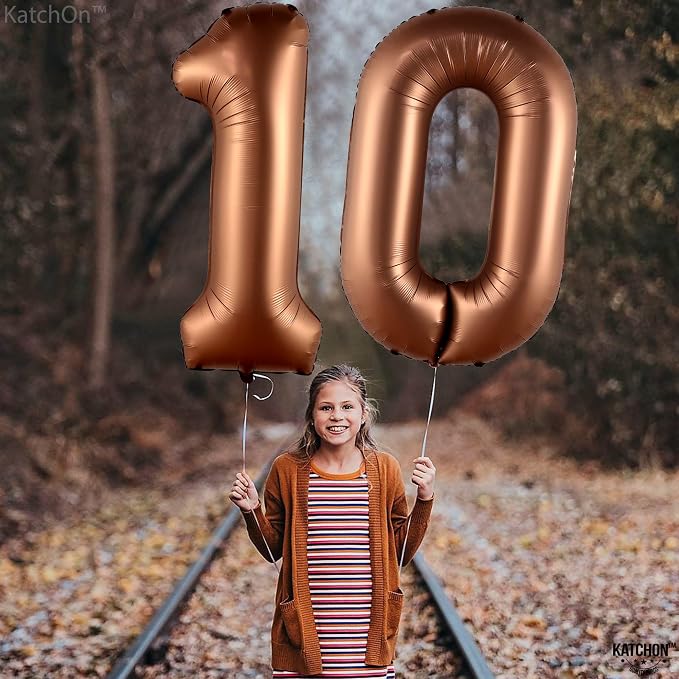 KatchOn Coffee Brown 10 Balloon Number 40 Inch | Coffee Number 10 Balloon - Image 7