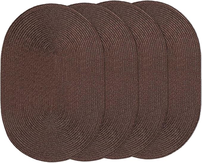 AHHFSMEI Placemats Set of 4 for Dining Table Washable Woven Non-Slip 18x12 - Image 2