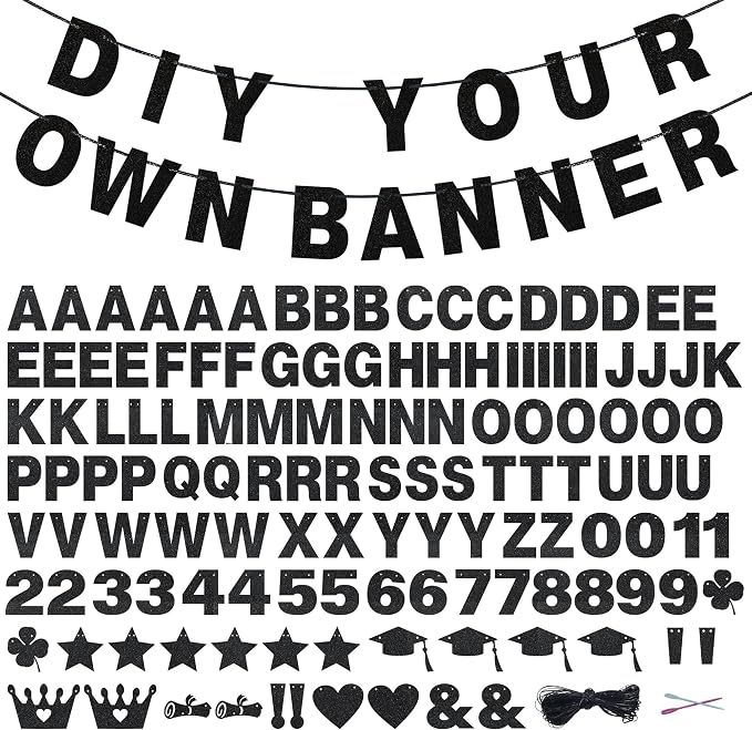 131 PCS Custom Banner DIY Letter Banners Personalized Banner by Unknown