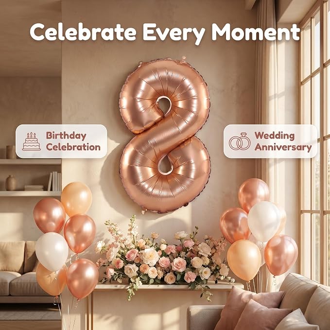 YPSelected 32 Inch Large Foil Helium Number Balloon Birthday Wedding Party 0-9 - Image 6