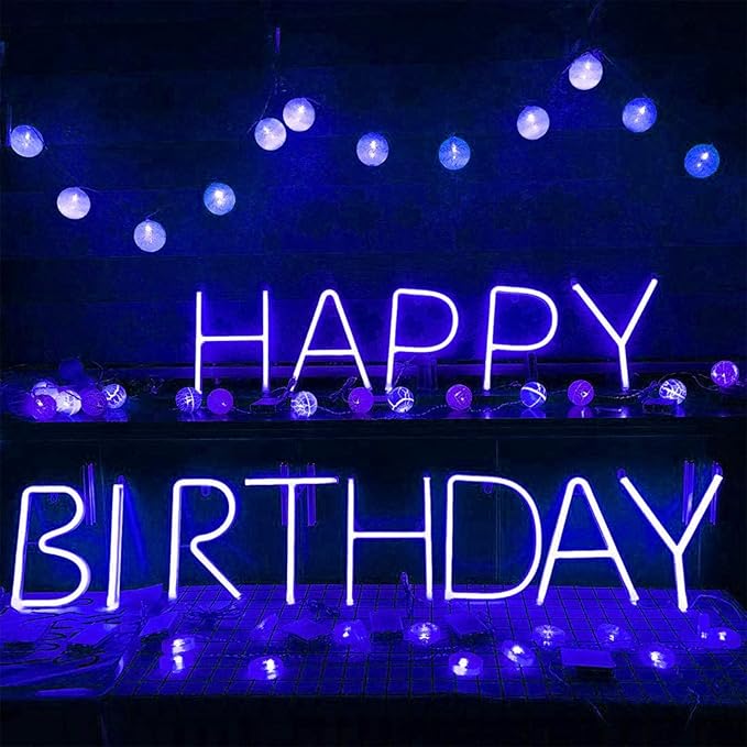 ENUOLI Light Up Letters Neon Signs, Blue Alphabet Neon Lights Wall Decor for Home, Birthday Party, Bar, Valentine’s Day Word-Blue Letter (O)