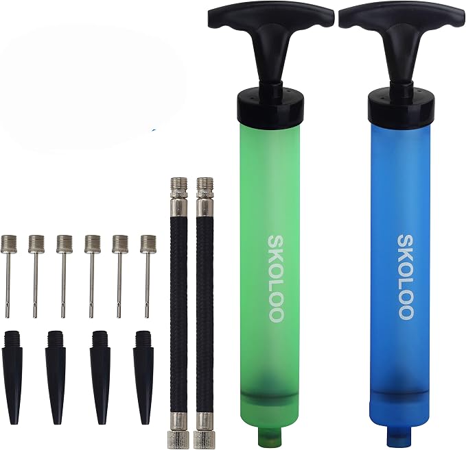 SKOLOO 10" Portable Hand Air Ball Pump Inflator Kit by SKOLOO