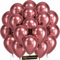 Pro Duralatex Metallic Red Extra-Thick Balloons 120 Pack 10 inch | Chrome Red by Bezente