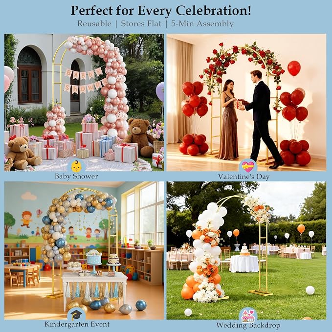 7.2FTx4.3FT Balloon Arch Stand, Wedding Arch - Image 7