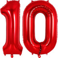 Red Number 10 Balloons, 40 Inch Big Large Foil Number Balloons, Jumbo Giant by AIQINHU