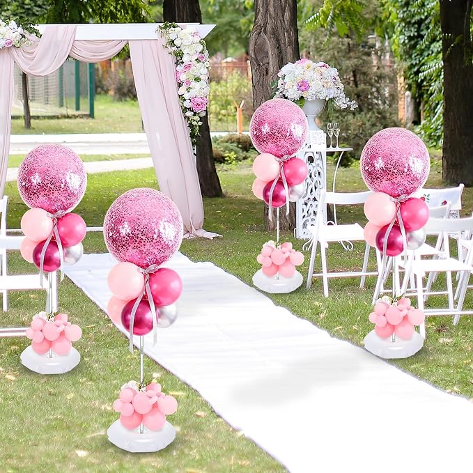 Aneco 6 Pieces Clear Acrylic Balloon Stand Set 23.6 Inches Height Balloon - Image 6