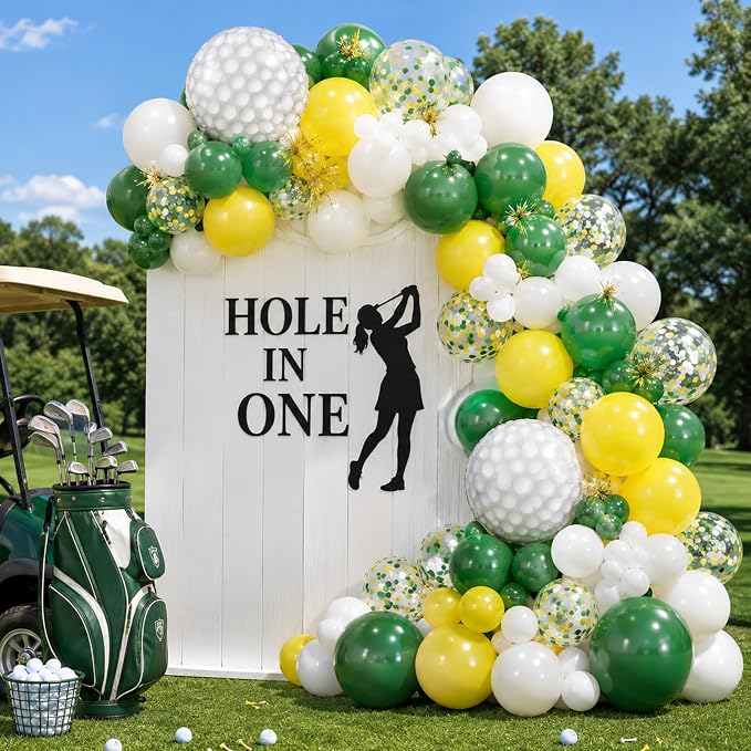 Golf Balloons, 12 Inch Green Yellow Balloons - Image 4