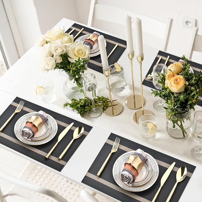 SLKQG Black Placemats Set of 8 - Image 7