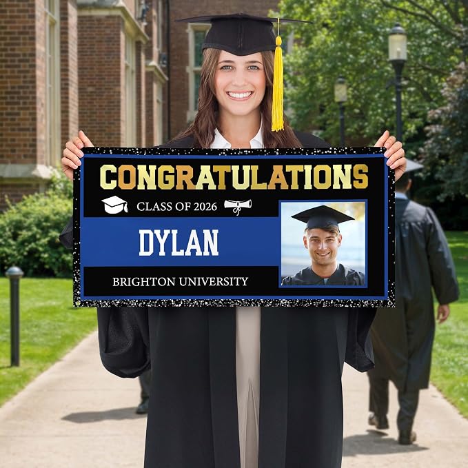 Graduation Banner, Custom Class of 2026 Image Graduation Banner Backdrop - Image 2