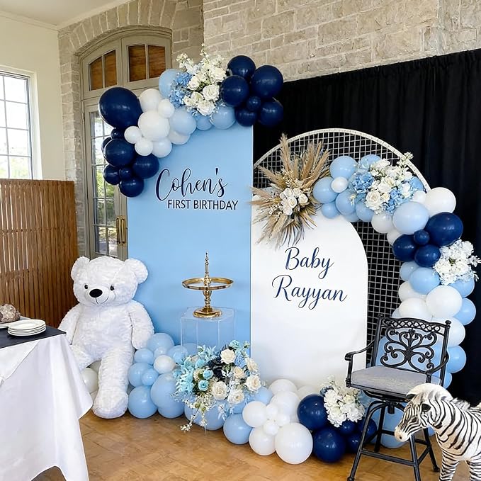 110pcs Light Blue and White Balloons Garland Arch Kit, 18/12/10/5 Inch | White - Image 5
