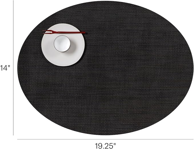 Chilewich Mini Basketweave Placemats, Woven Oval Placemats Set of 4 | Reusable - Image 2