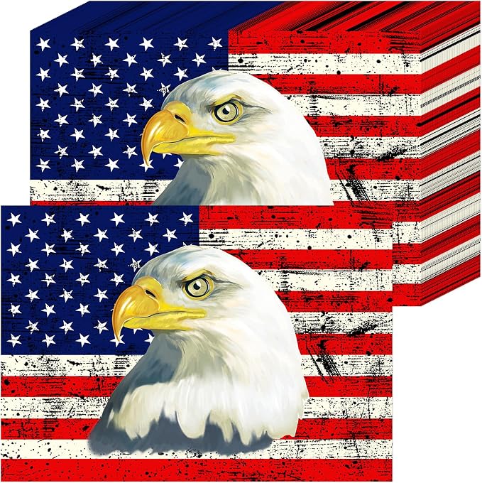 50Pcs Patriotic Disposable Paper Placemats American Flag Vintage Table Mats | by Unknown