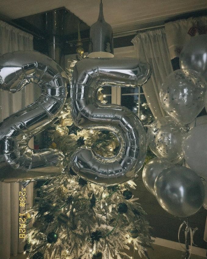 Silver Number 25 Balloon 40 Inch - Image 3