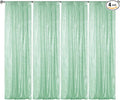 Sugargirl Mint Green Sequin Backdrop Curtain 4 Panels 2FTx8FT Glitter Mint by Sugargirl