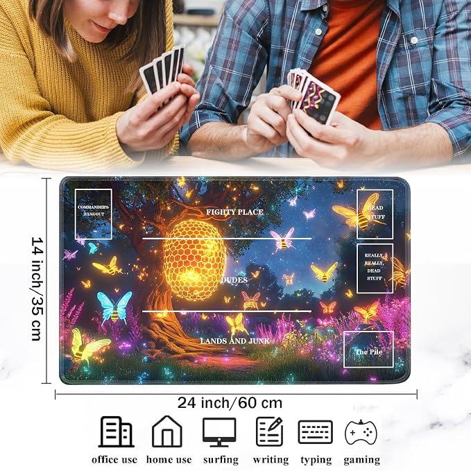 for TCG Playmat with Zones, Non-Slip Rubber Bottom Trading Card Game Mat with - Image 2