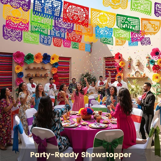 DOMESTAR 5 Packs 90 FT Mexican Party Decorations, Fiesta Party Banners | Papel - Image 2