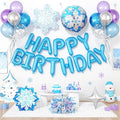 29PC Blue Winter Happy Birthday Balloon Banner, 16Inch 3D Aluminum Letter by Paready