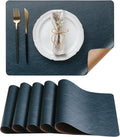 Placemats Set of 6, DOLOPL Reversible Dual-Color Faux Leather Place Mats by DOLOPLOfficial