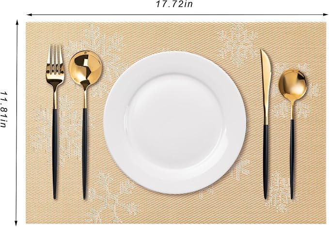 Placemats Set of 6 Washable Indoor | Outdoor Vinyl Place Mats - Image 2