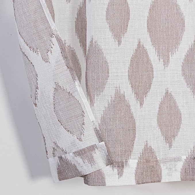 MYSKY HOME Semi Sheer Kitchen Curtains Valance and Tiers Set 36 inch Length | - Image 5