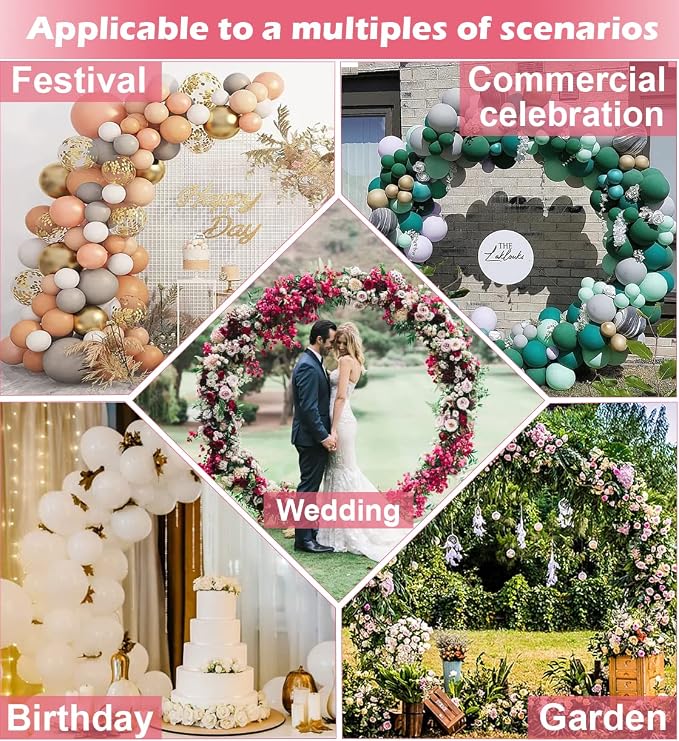 Queension Large Wedding Arch for Ceremony 7 Ft, Circle Arch for Party, Outdoor - Image 7