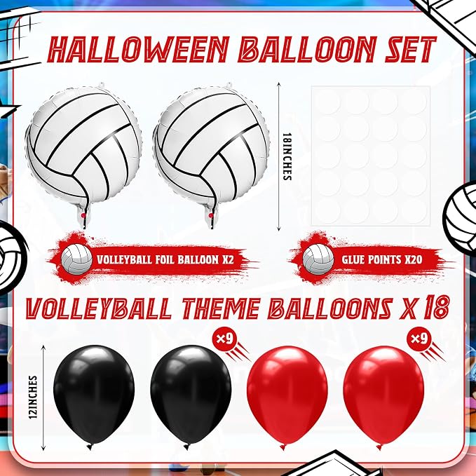Sumind 2 Set Volleyball Table Centerpiece Balloon Stand Kit Foil Balloons - Image 2