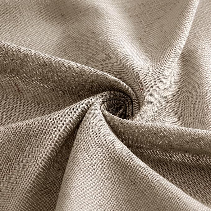 MIULEE Taupe Grey Linen Curtains 52x108 Inches Long 2 Panels - Image 8