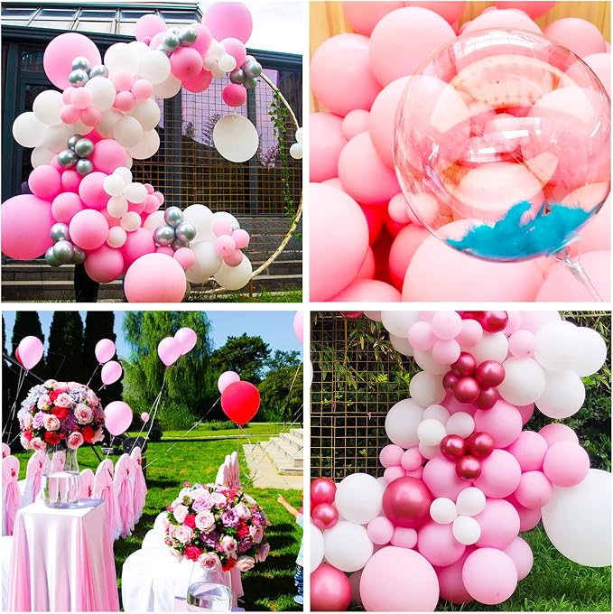 Pastel Pink Balloons 12 Inch 100 Pack light Pink Latex Balloons Baby Pink Party - Image 7