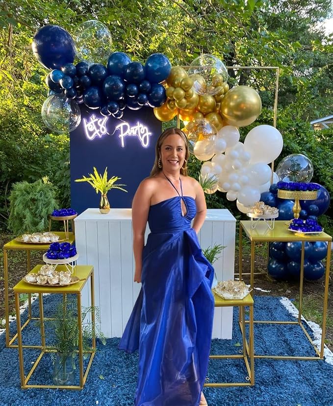 Navy Blue and Gold Party Balloons, Baby Shower, Graduation, Retirement Party - Image 3