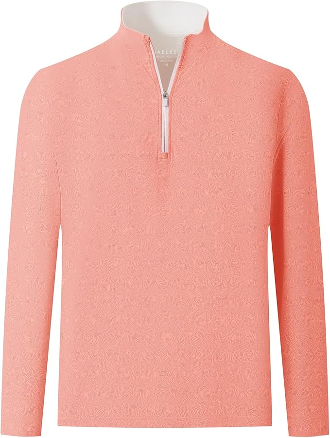 M MAELREG Quarter Zip Golf Pullover Men Dry Fit Long Sleeve Performance Wicking 1/4 Zip Full Print Pullover Mens Sweatshirt