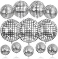 12Pcs Disco Ball Balloons Foil, Giant Metallic Silver Disco Balloons by BIAPIAN
