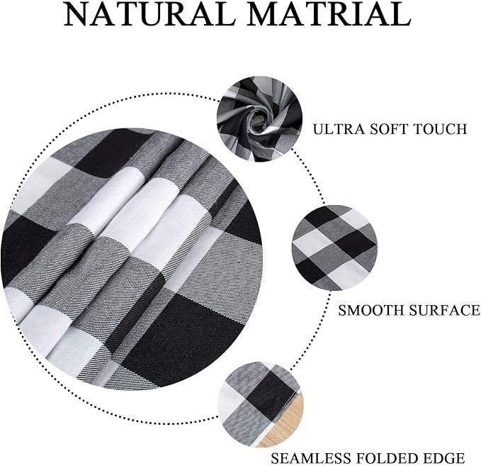 ShinyBeauty 4 Pack Checkered Table Runners - Image 3