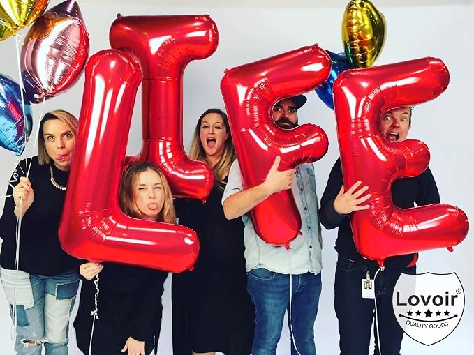Lovoir 40 Inch Large Red Letter U Balloons Big Size Jumbo Mylar Foil Helium - Image 6