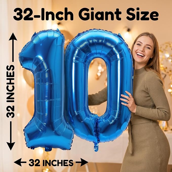 Number 10 Balloon Foil Mylar Balloons - Image 4