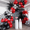Red and Black Silver Balloon Arch Kit by ADOINBY