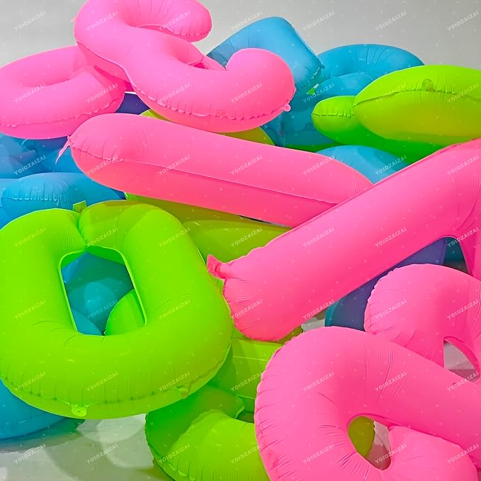40IN Fluorescent Pink Number 4 Balloons Glow In The Dark Pink Balloon | - Image 4