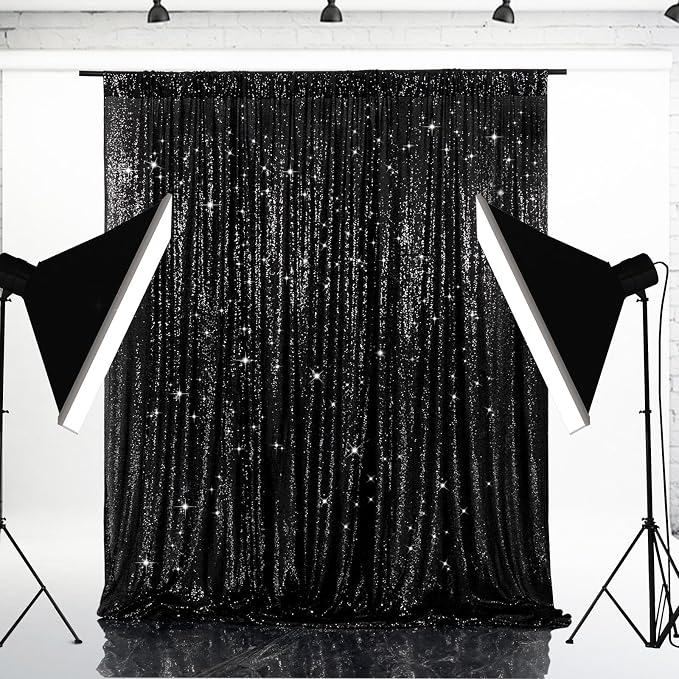 Eternal Beauty Black 3mm Sequin Backdrop 5x7 Ft - Image 3
