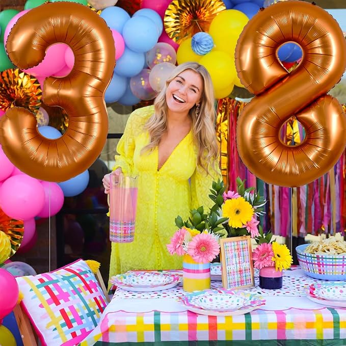 TONIFUL 40 Inch Orange Large Numbers Balloon 0-9 Birthday Party Decorations - Image 5